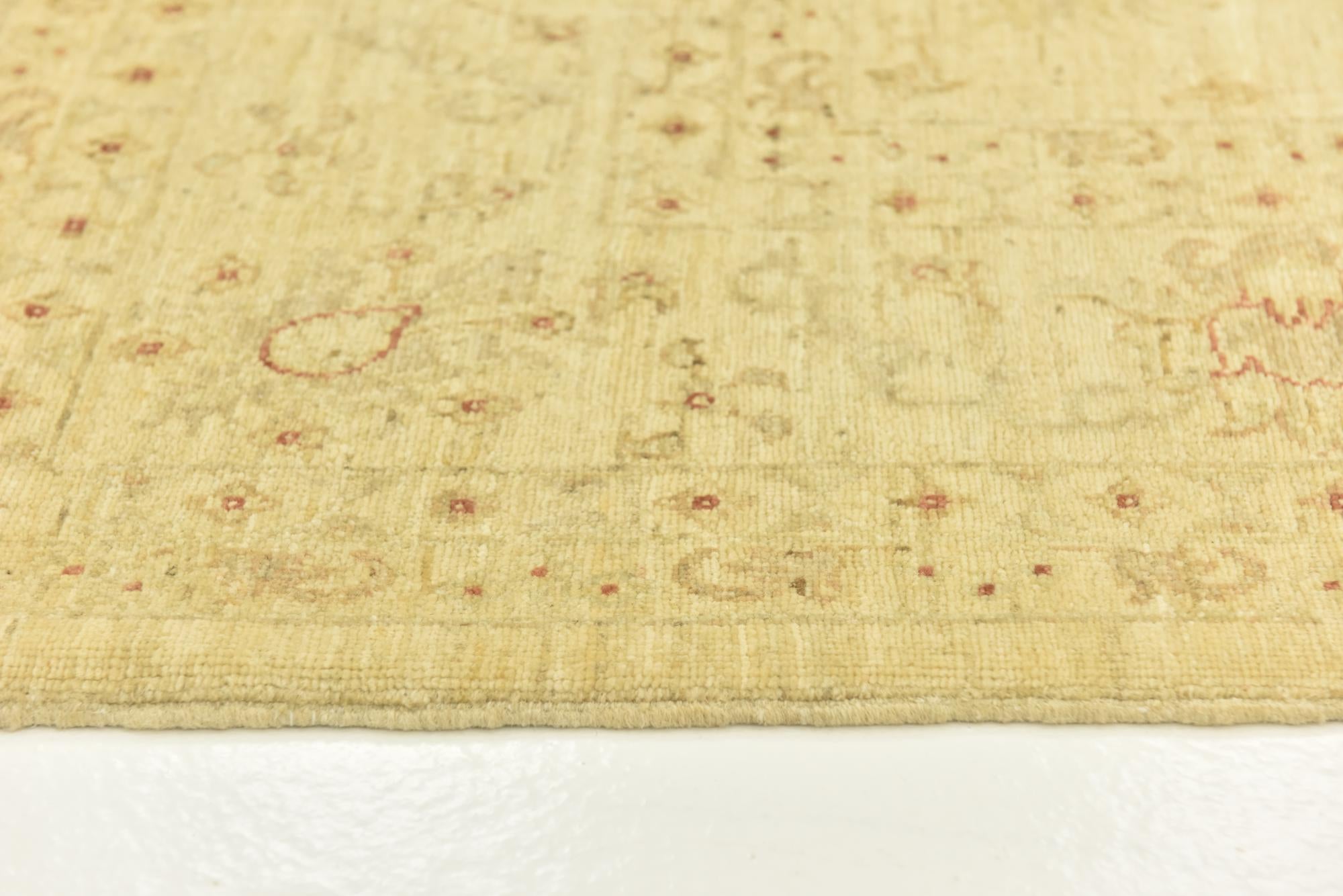 7' 1 x 10' Hand Knotted Peshawar Ziegler Rug
