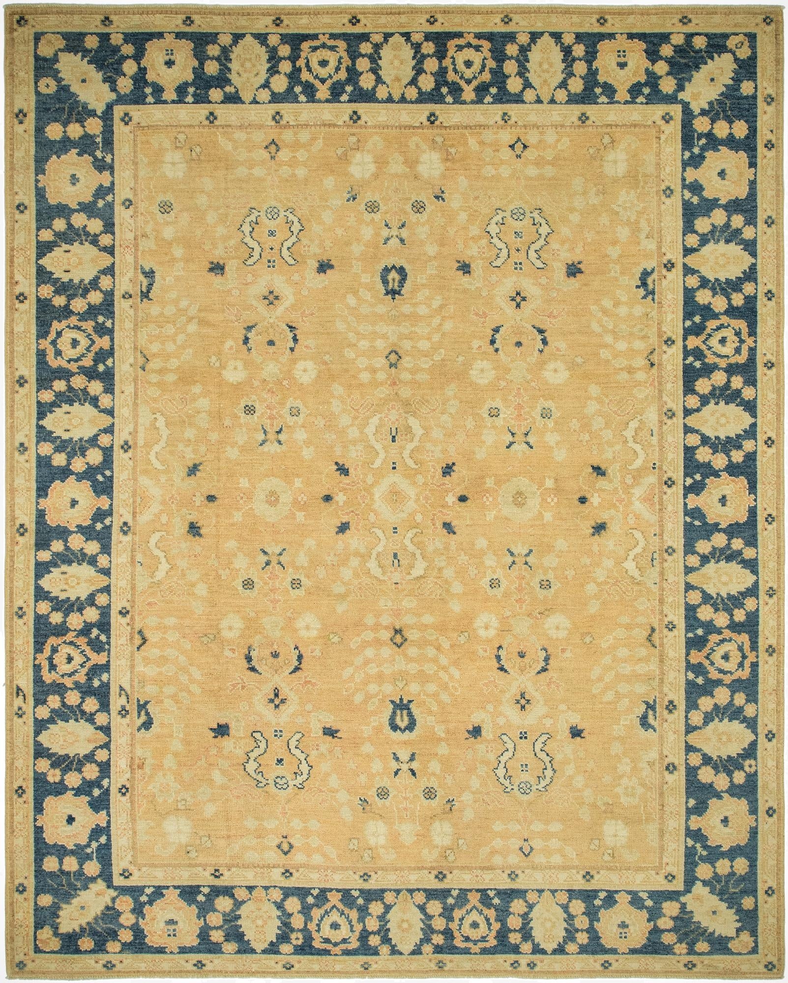 9' 3 x 11' 9  Hand Knotted Peshawar Ziegler Wool Rug
