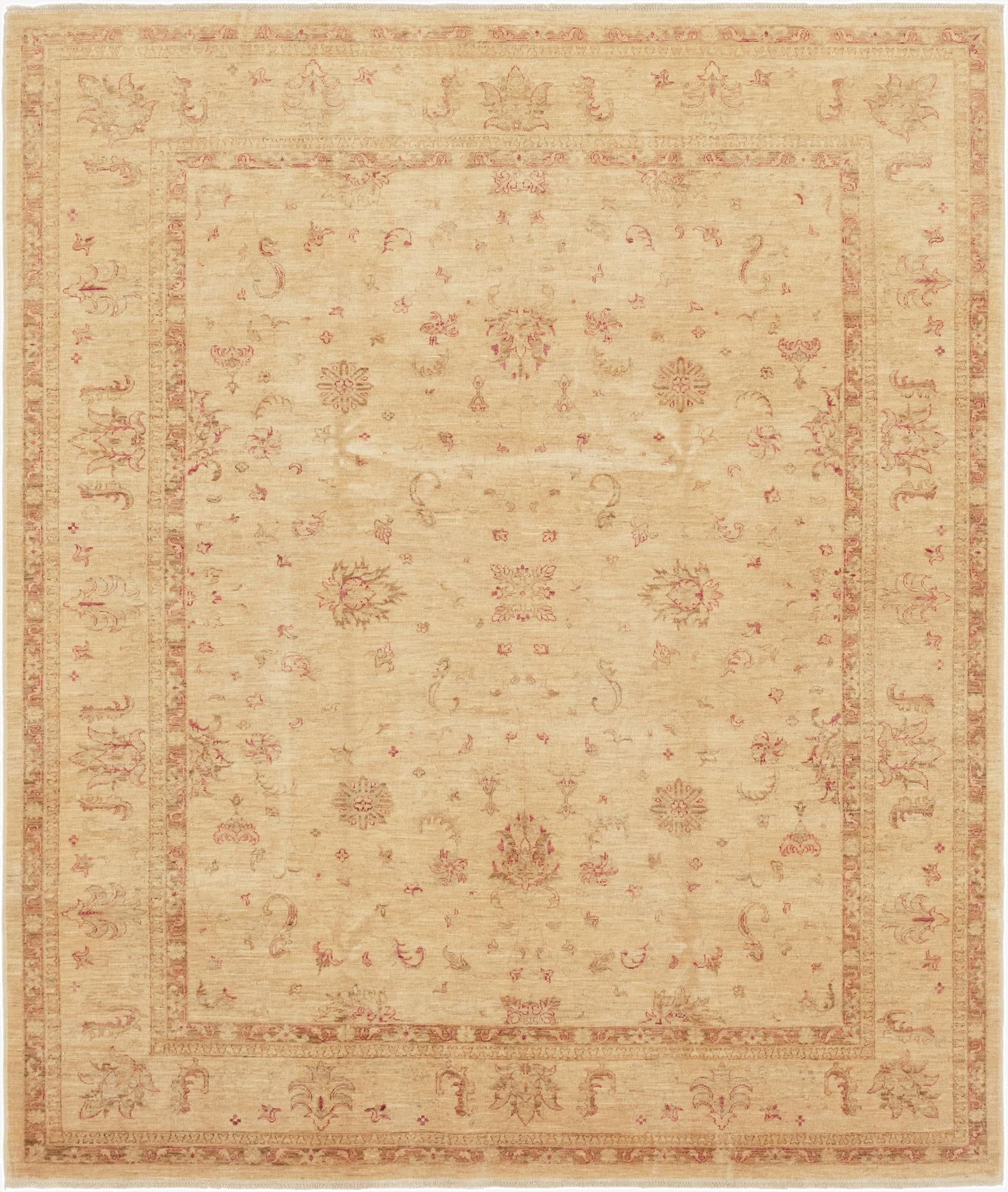 8' 2 x 9' 7  Hand Knotted Peshawar Ziegler Rug