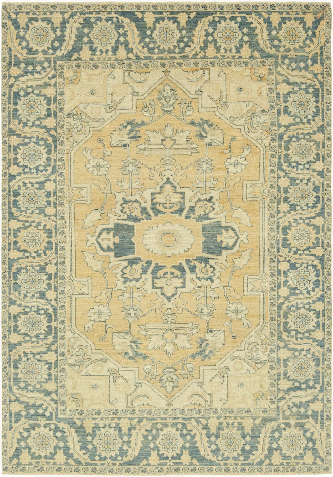 7' 2 x 10' 3  Hand Knotted Peshawar Ziegler Wool Rug