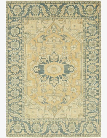 7' 2 x 10' 3 Hand Knotted Peshawar Ziegler Wool Rug