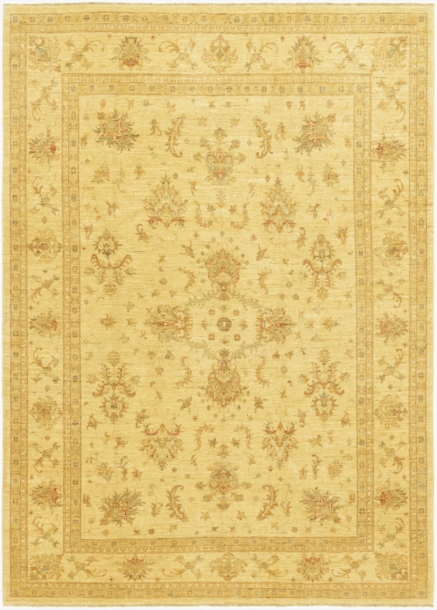 7' 1 x 9' 10  Hand Knotted Peshawar Ziegler Rug