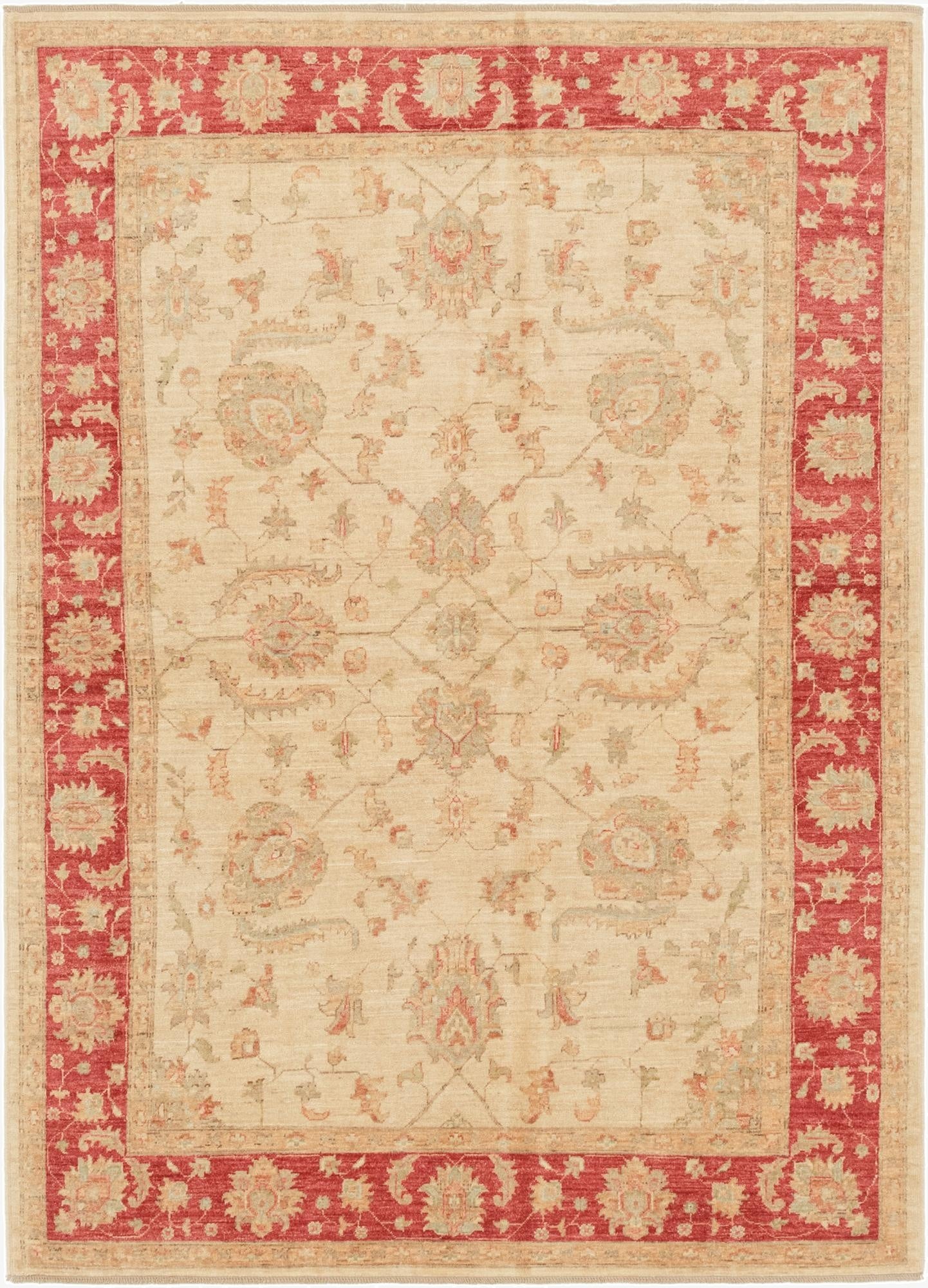5' 7 x 7' 11  Hand Knotted Peshawar Ziegler Rug