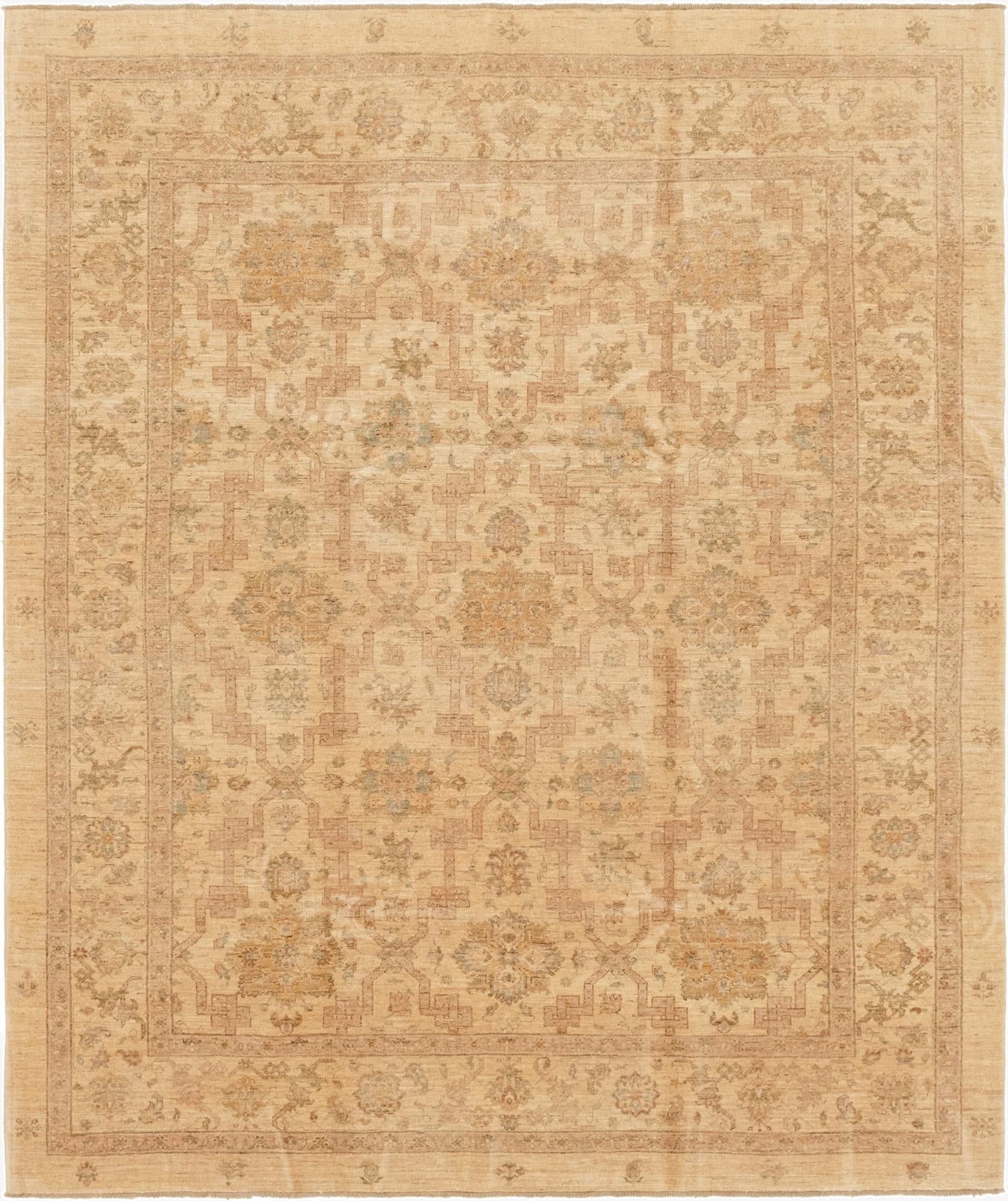 8' 2 x 9' 7  Hand Knotted Peshawar Ziegler Rug