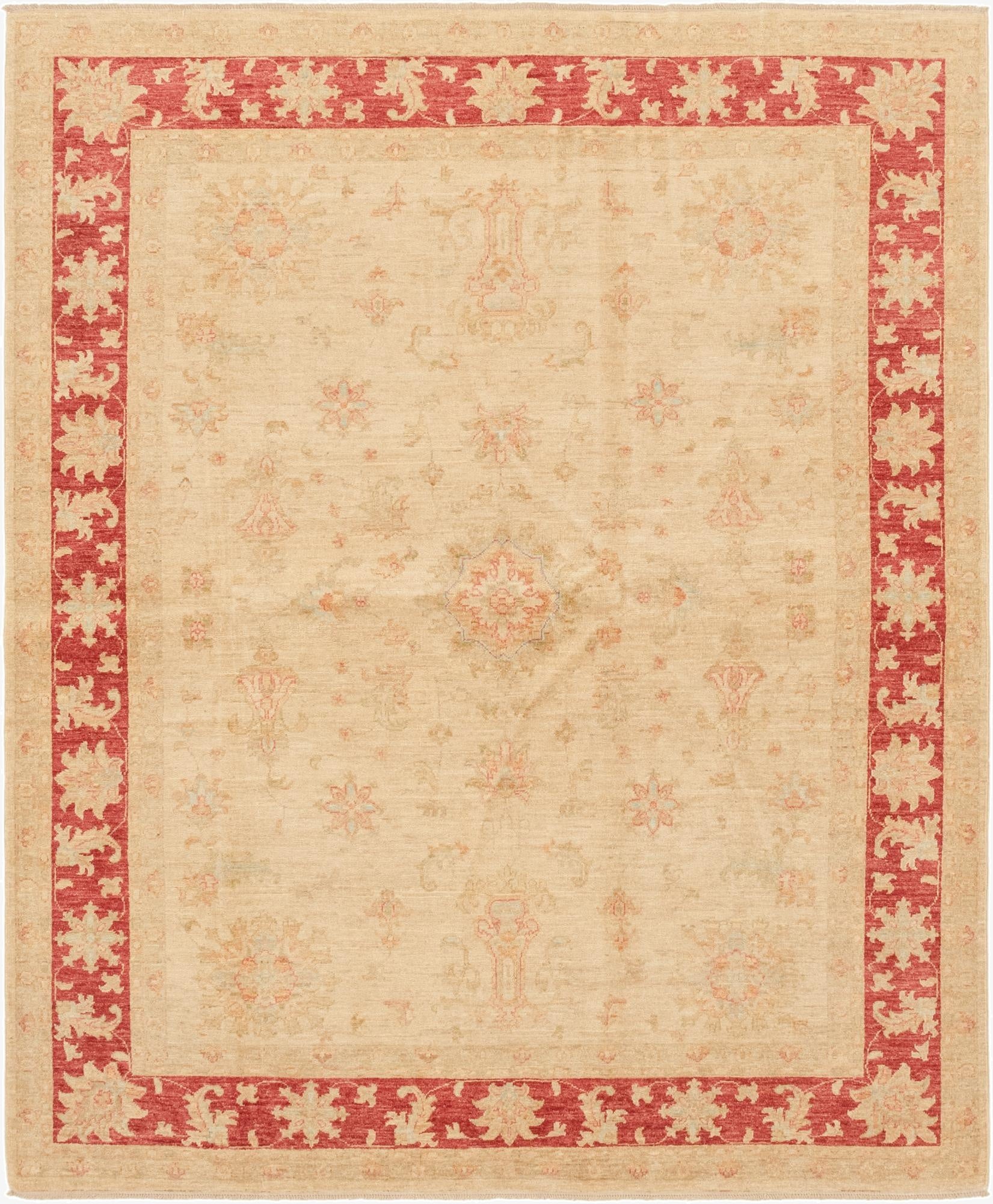 6' 6 x 7' 10  Hand Knotted Peshawar Ziegler Rug