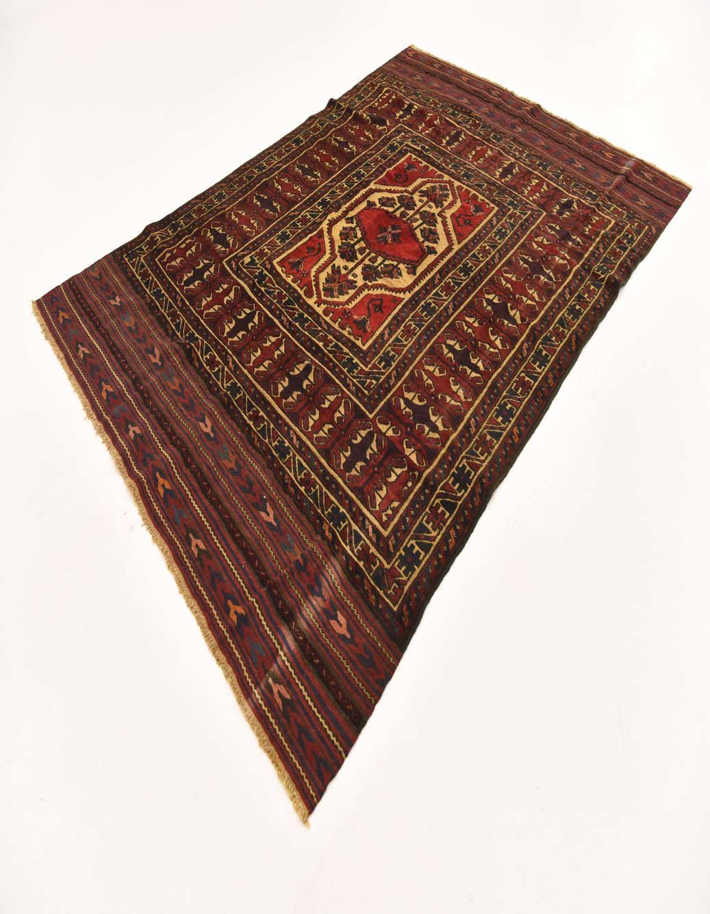 Detail image of  6' 6 x 9' 2  Hand Knotted Sumak Oriental Wool Rug