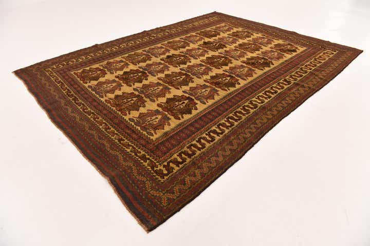 6' 7 x 9' Hand Knotted Sumak Oriental Wool Rug