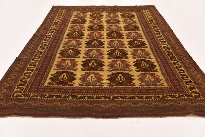 6' 7 x 9' Hand Knotted Sumak Oriental Wool Rug