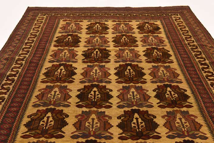 6' 7 x 9' Hand Knotted Sumak Oriental Wool Rug