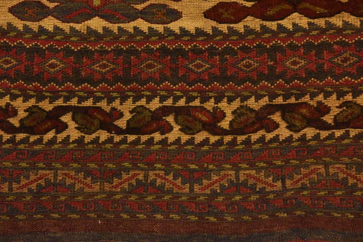 6' 7 x 9' Hand Knotted Sumak Oriental Wool Rug