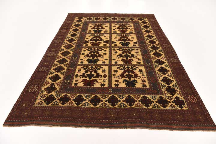6' 4 x 9' 5 Hand Knotted Sumak Oriental Wool Rug