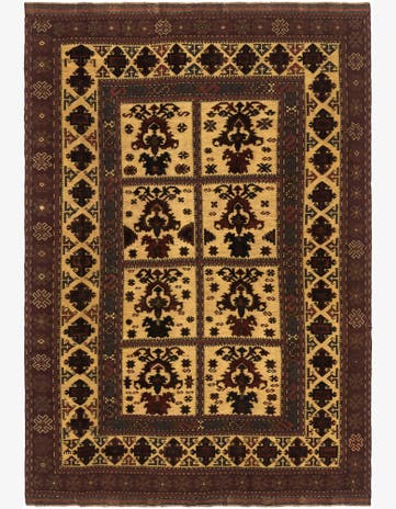 6' 4 x 9' 5 Hand Knotted Sumak Oriental Wool Rug