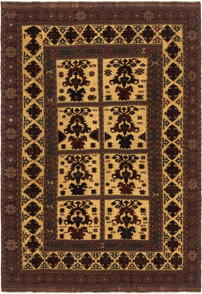 6' 4 x 9' 5 Hand Knotted Sumak Oriental Wool Rug