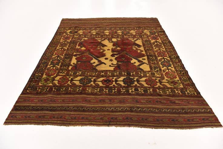 Detail image of 6' 7 x 9' 10 Hand Knotted Sumak Oriental Wool Rug