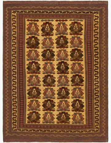 6' 7 x 9' Hand Knotted Sumak Oriental Wool Rug