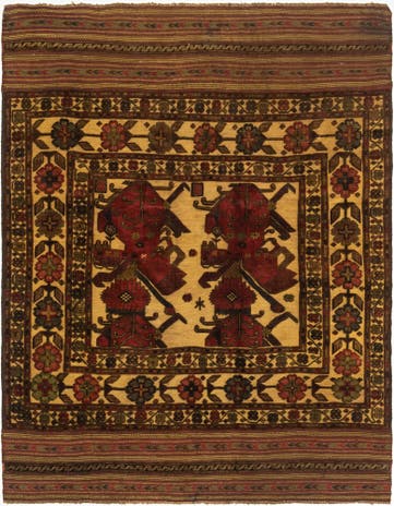 6' 7 x 9' 10 Hand Knotted Sumak Oriental Wool Rug