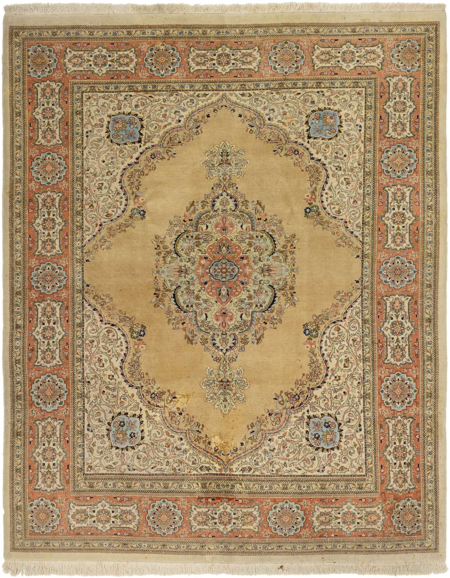 8' 2 x 10' 3 Hand Knotted Tabriz Oriental Wool Rug
