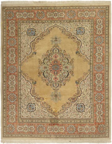 8' 2 x 10' 3 Hand Knotted Tabriz Oriental Wool Rug