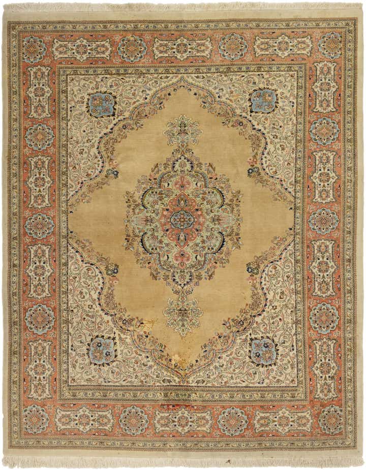 8' 2 x 10' 3 Hand Knotted Tabriz Oriental Wool Rug