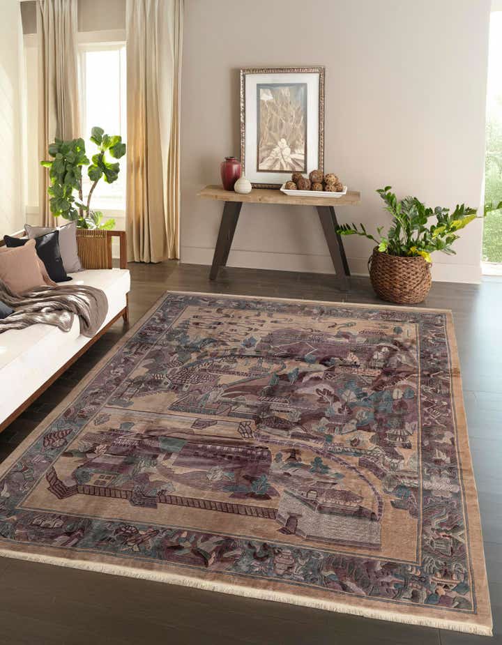 10' 1 x 12' 10 Hand Knotted Tibet Wool Rug