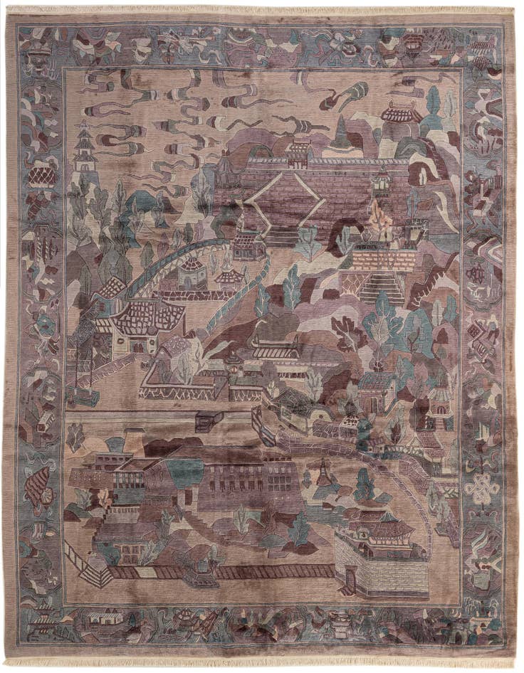 Detail image of 10' x 12' 7 Hand Knotted Tibet Wool Rug