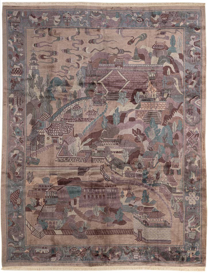 Detail image of 10' x 12' 7 Hand Knotted Tibet Wool Rug
