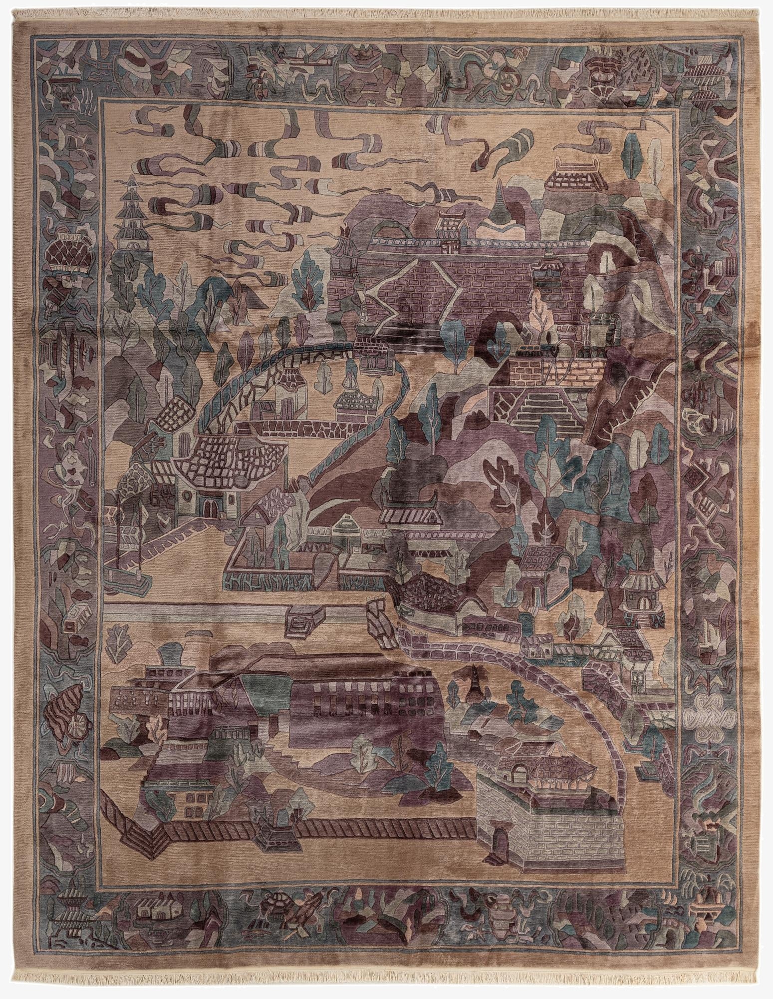 10' 1 x 12' 10  Hand Knotted Tibet Wool Rug