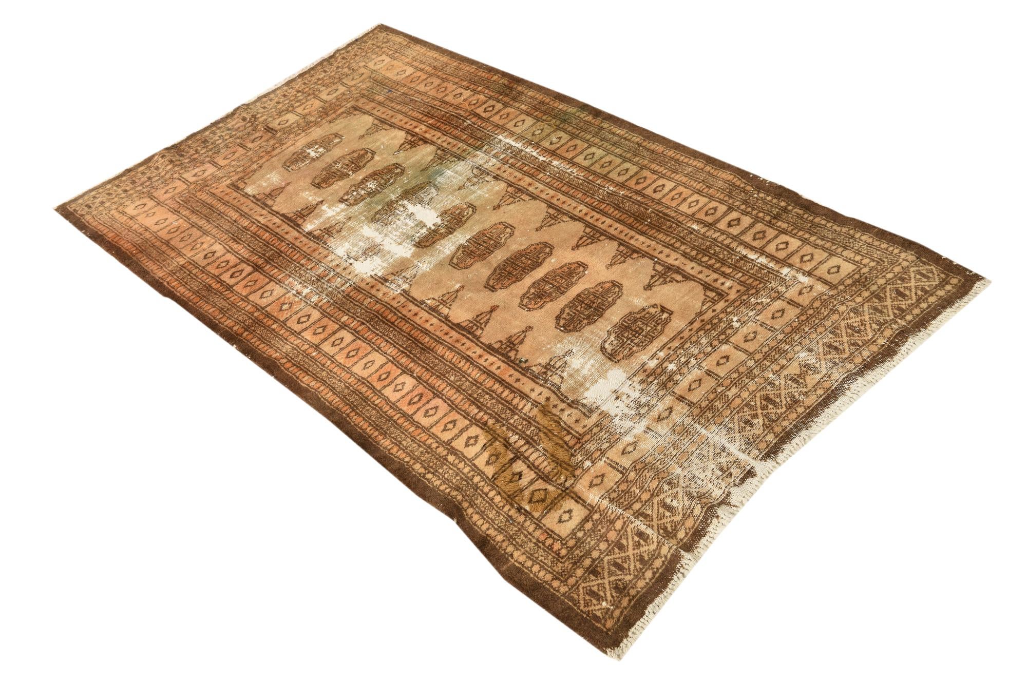 3' 1 x 5' 1 Hand Knotted Torkaman Persian Wool Rug