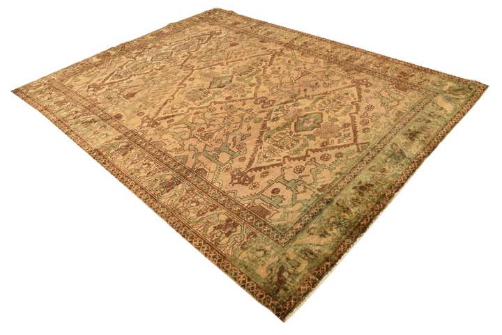 7' x 9' 4 Hand Knotted Ultra Vintage Persian Wool Rug
