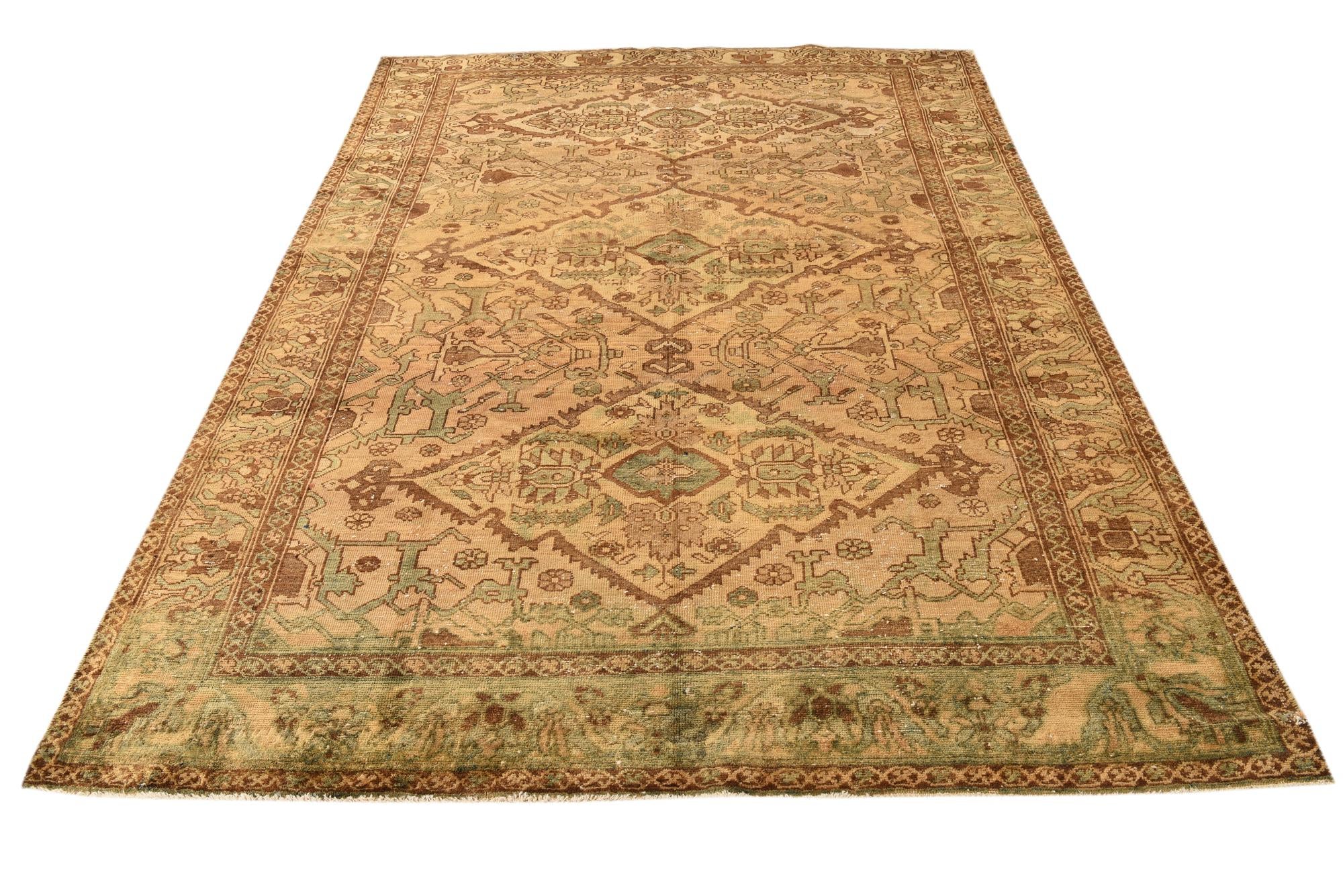 7' x 9' 4 Hand Knotted Ultra Vintage Persian Wool Rug