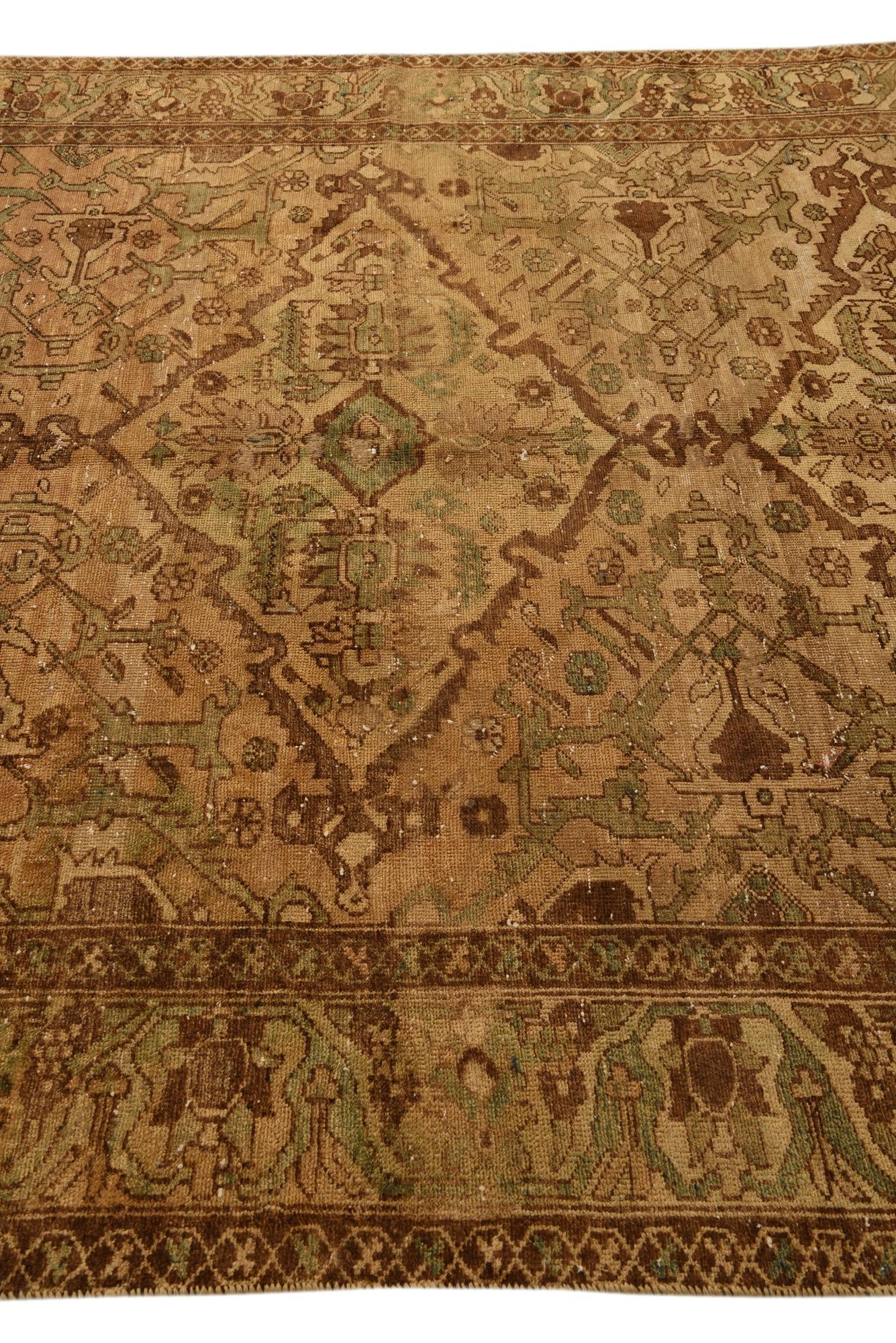 7' x 9' 4 Hand Knotted Ultra Vintage Persian Wool Rug