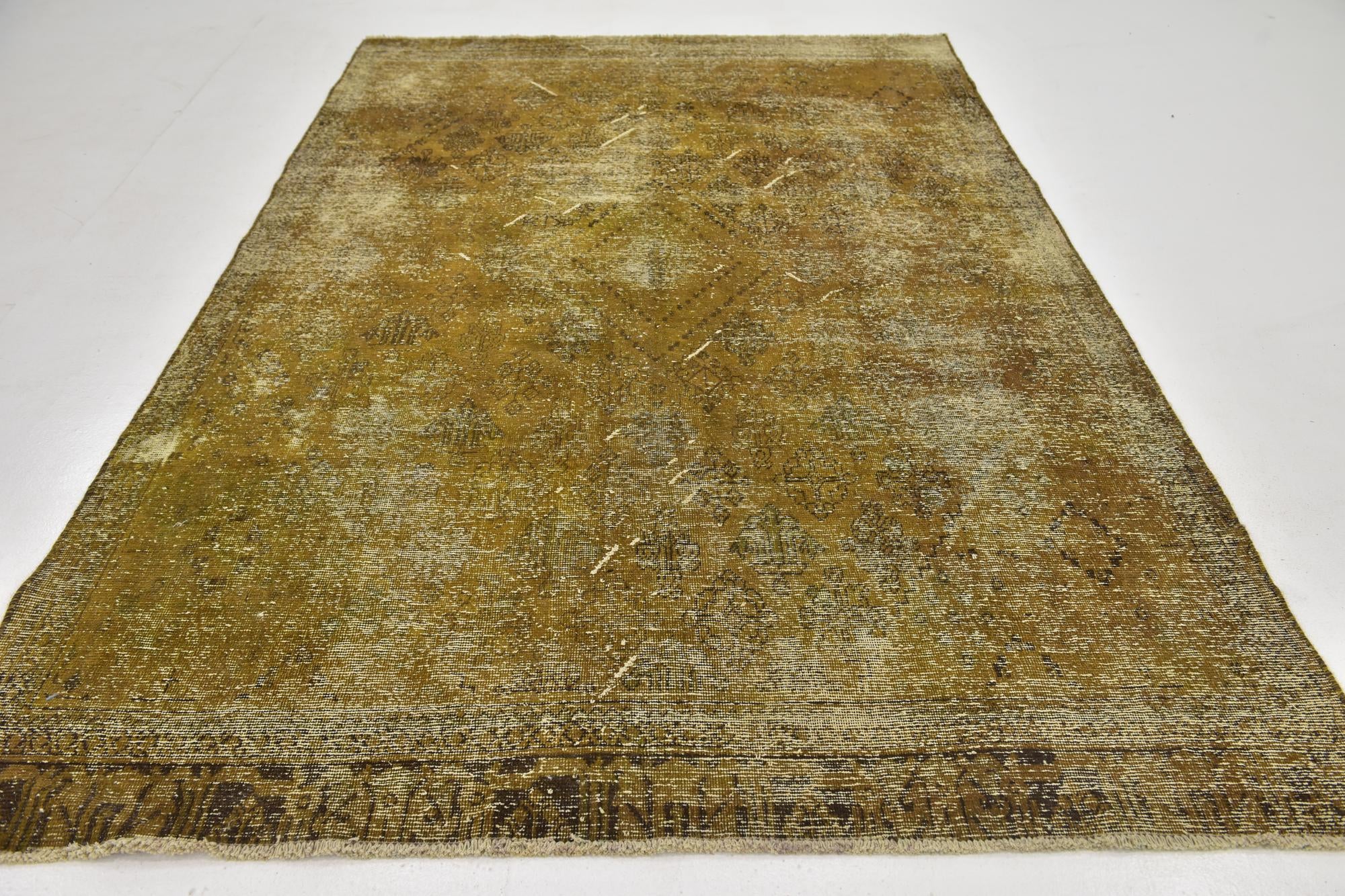 6' 5 x 10' Hand Knotted Ultra Vintage Persian Wool Rug