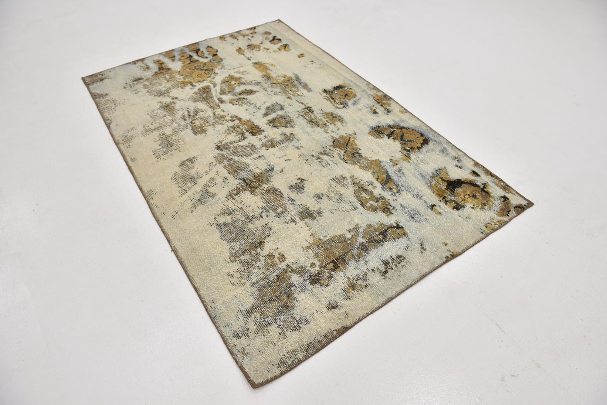4' 5 x 6' 8 Hand Knotted Ultra Vintage Persian Wool Rug