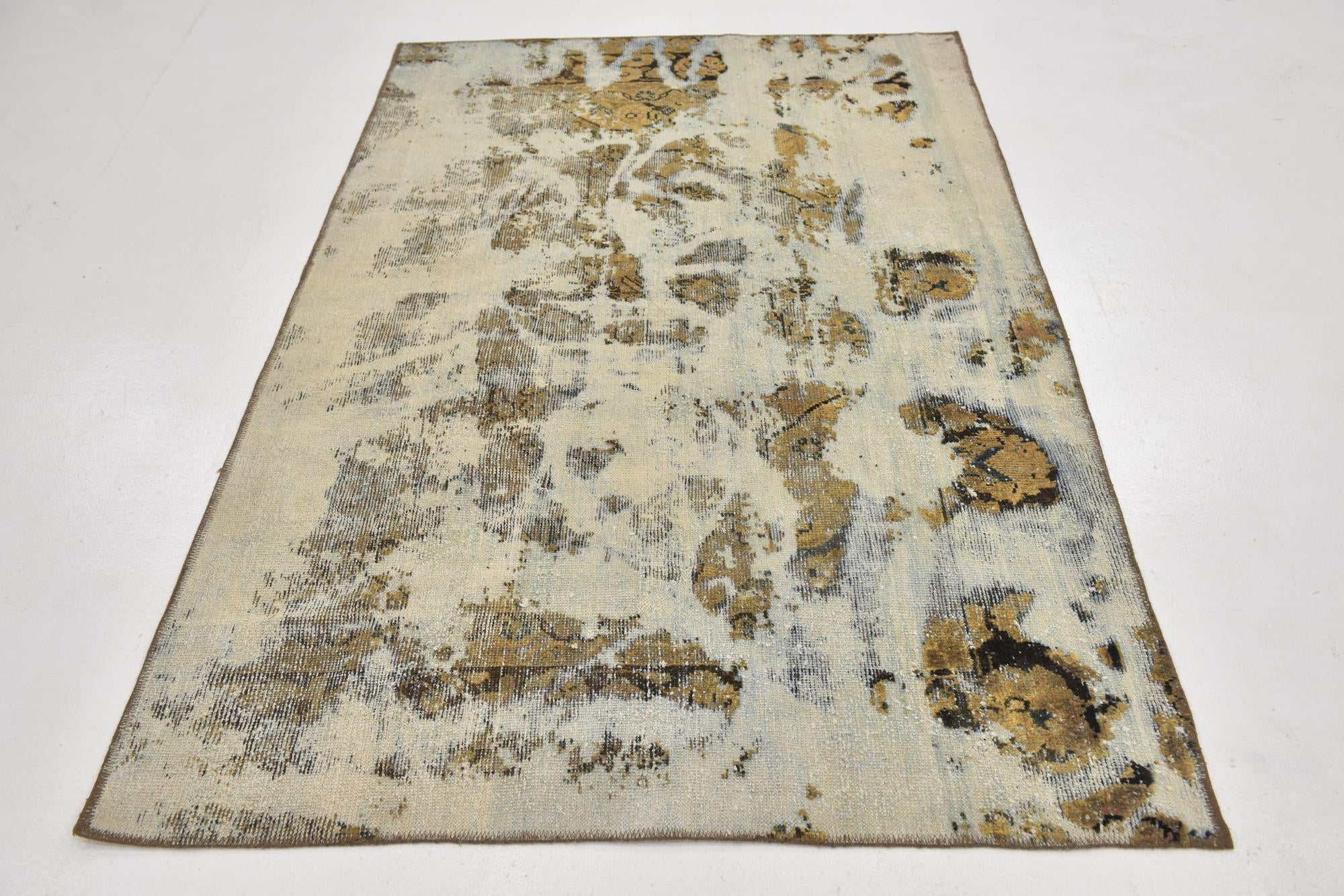 4' 5 x 6' 8 Hand Knotted Ultra Vintage Persian Wool Rug