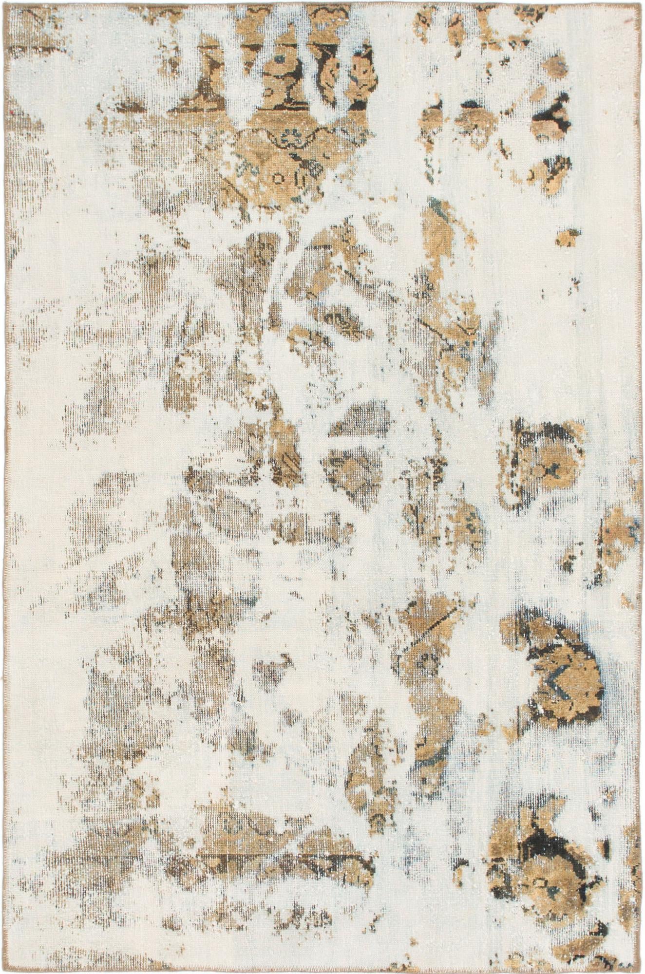 4' 5 x 6' 8 Hand Knotted Ultra Vintage Persian Wool Rug