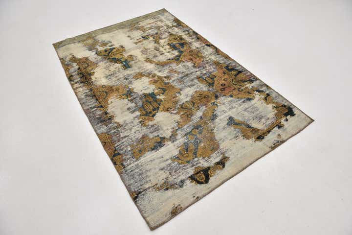 4' 3 x 6' 8 Hand Knotted Ultra Vintage Persian Wool Rug