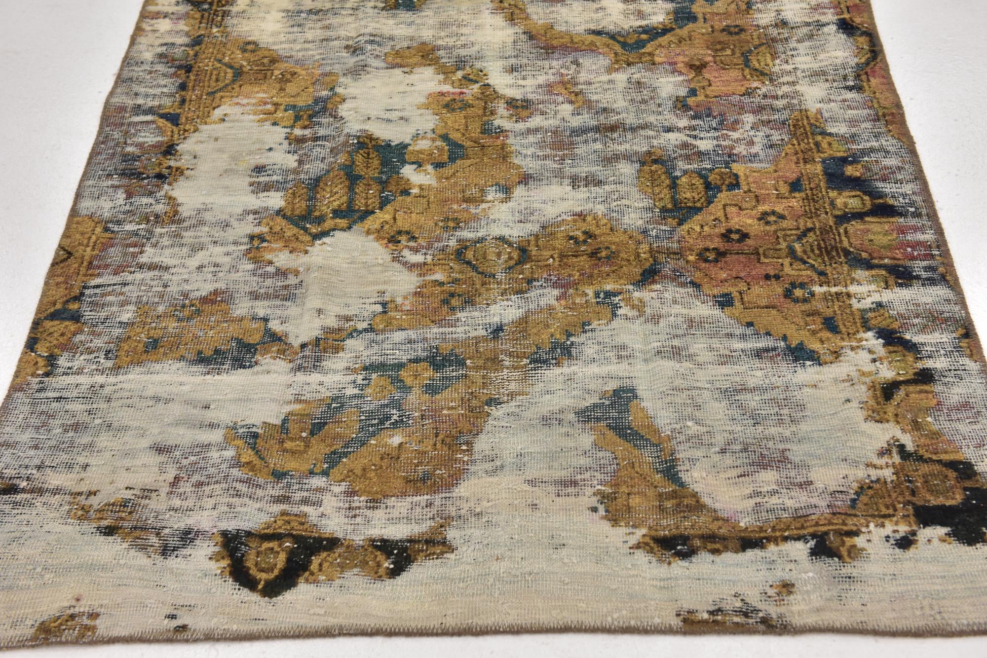 4' 3 x 6' 8 Hand Knotted Ultra Vintage Persian Wool Rug