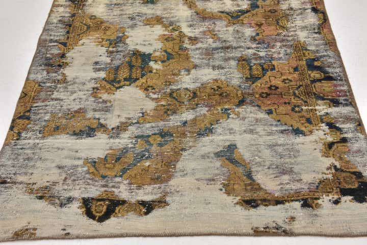 4' 3 x 6' 8 Hand Knotted Ultra Vintage Persian Wool Rug