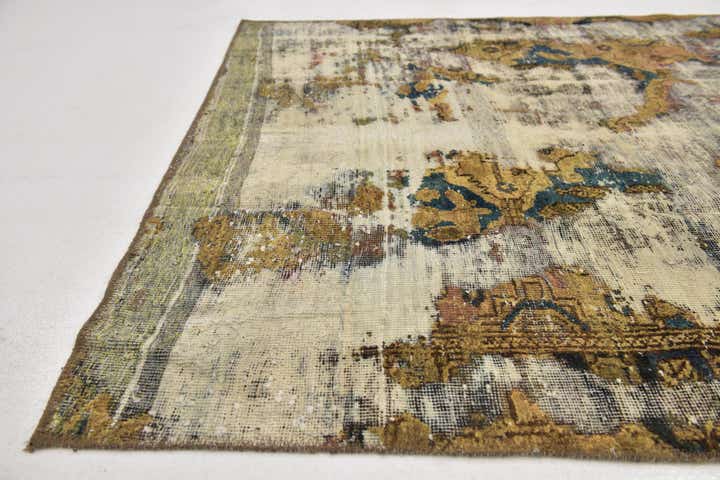 4' 3 x 6' 8 Hand Knotted Ultra Vintage Persian Wool Rug