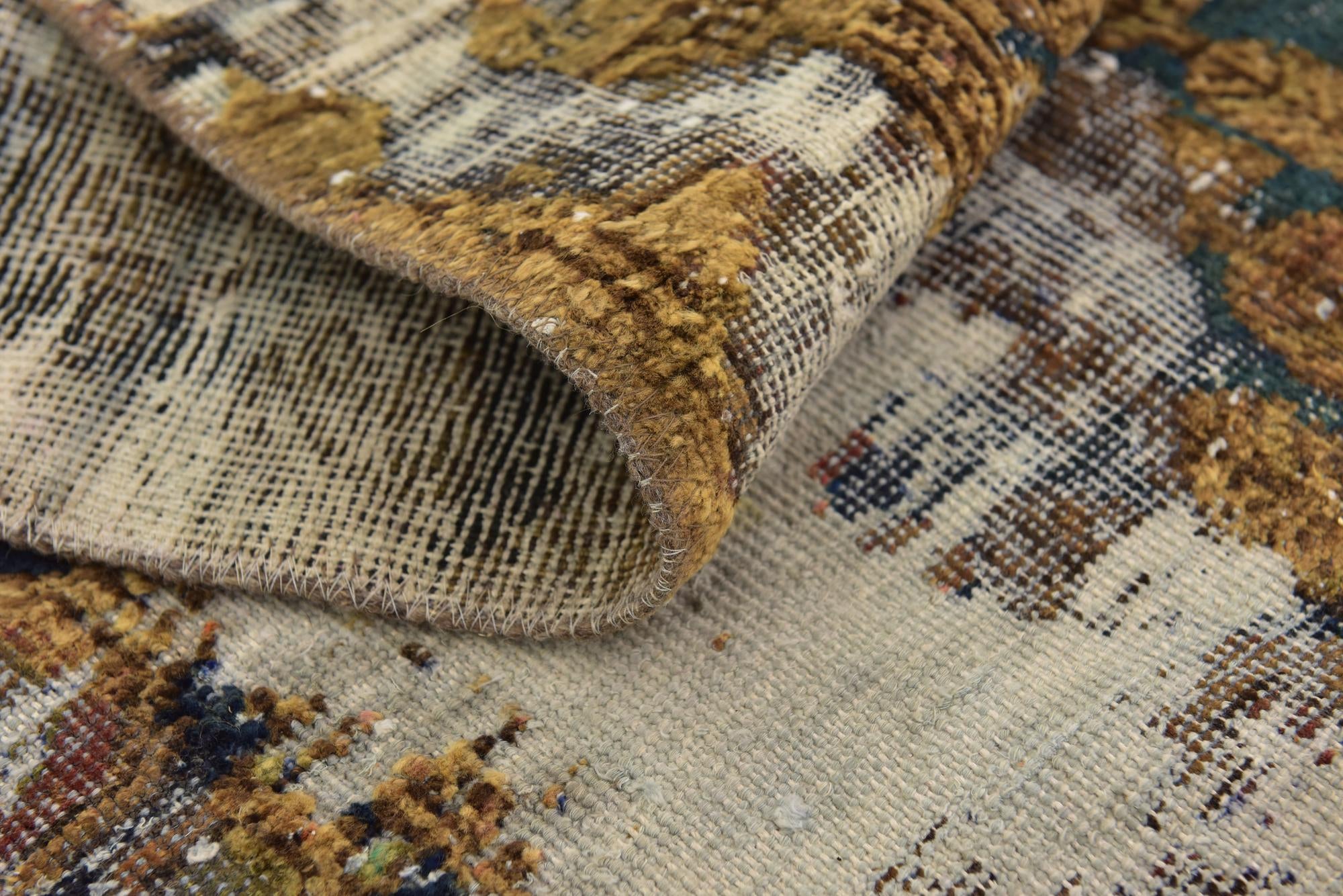 4' 3 x 6' 8 Hand Knotted Ultra Vintage Persian Wool Rug