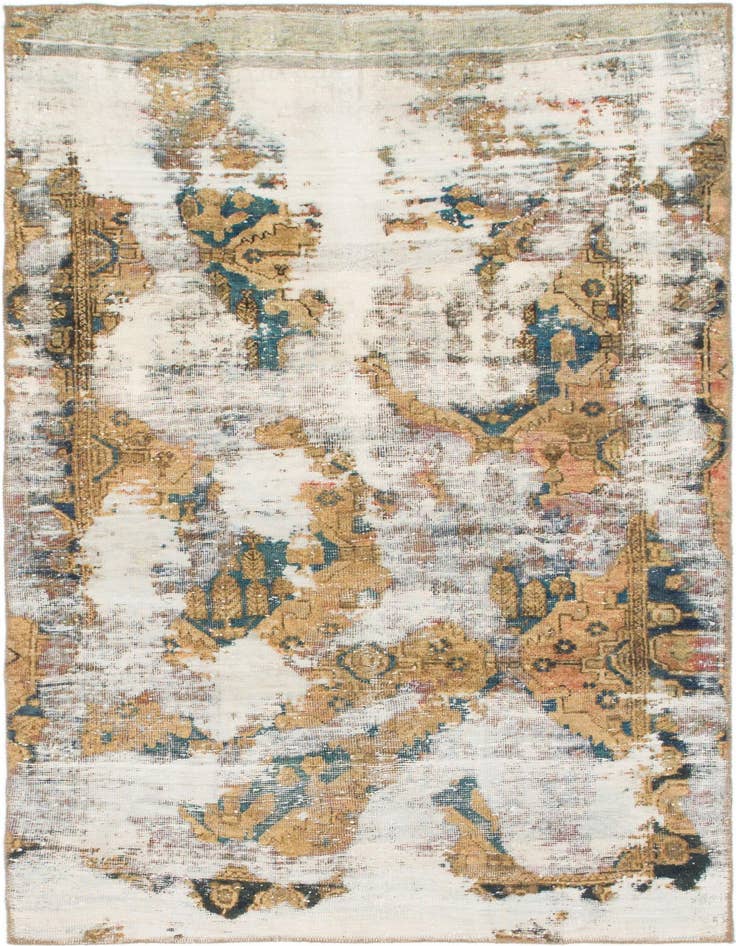 Detail image of 4' 3 x 6' 8 Hand Knotted Ultra Vintage Persian Wool Rug
