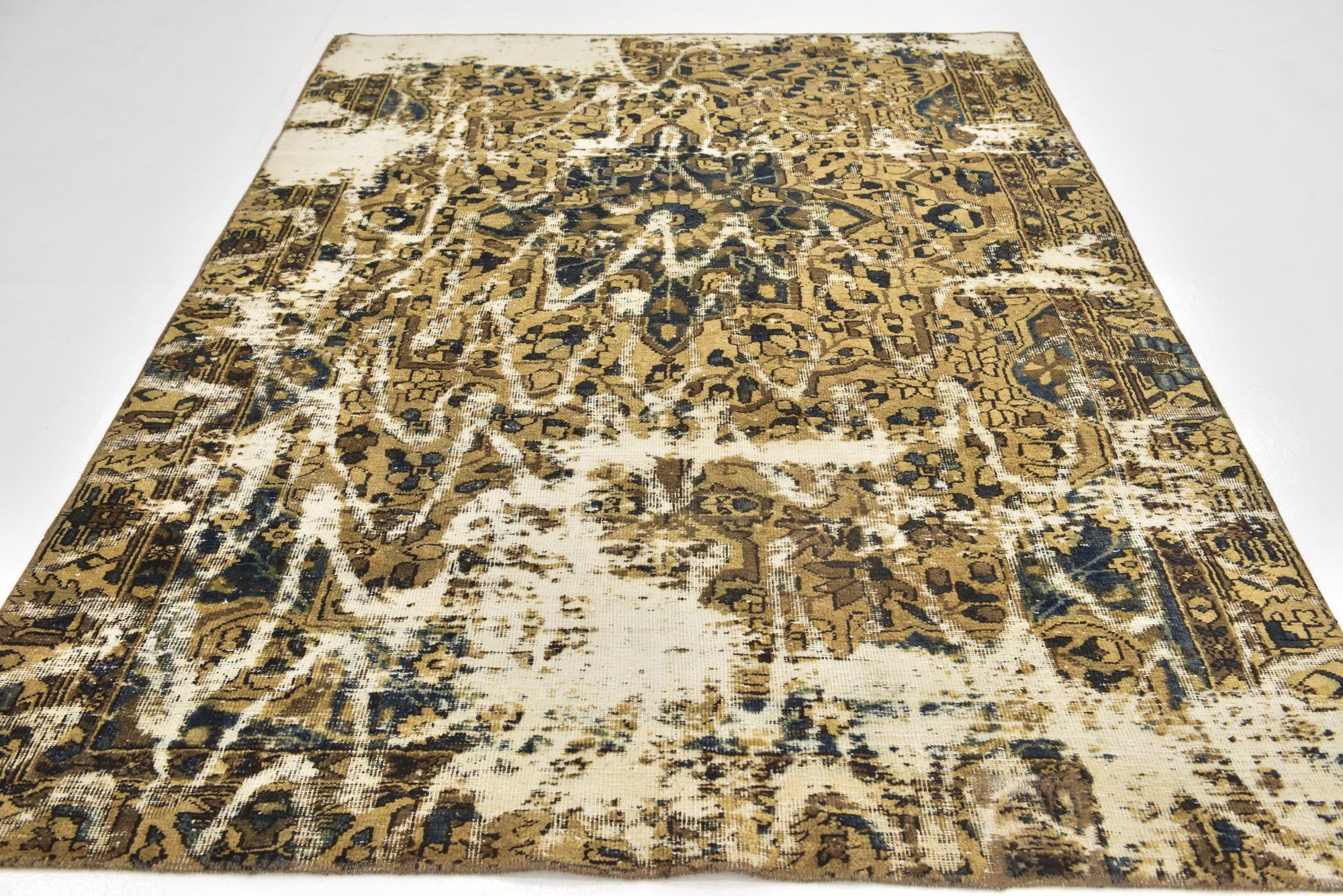 6' x 8' Hand Knotted Ultra Vintage Persian Wool Rug