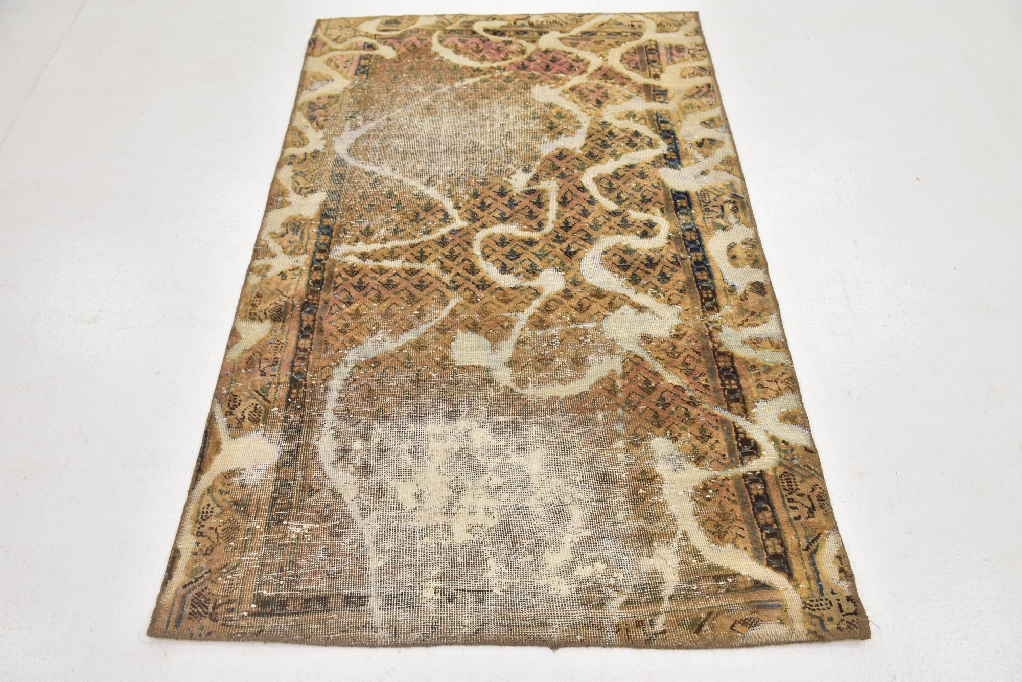 3' 6 x 5' 9 Hand Knotted Ultra Vintage Persian Wool Rug