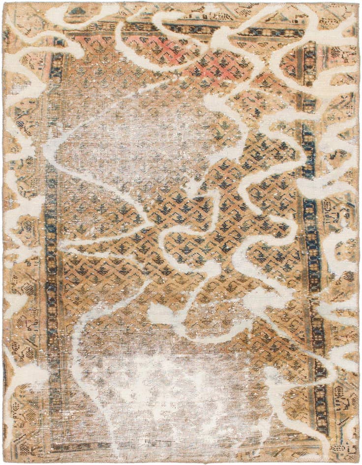 Detail image of 3' 6 x 5' 9 Hand Knotted Ultra Vintage Persian Wool Rug