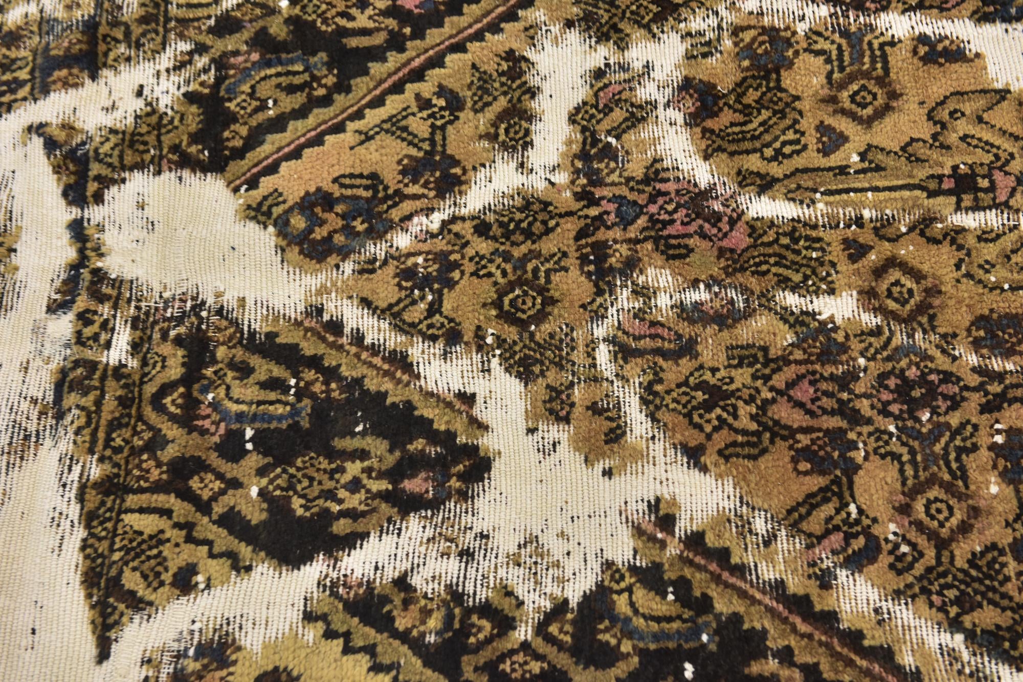 4' x 5' 9 Hand Knotted Ultra Vintage Persian Wool Rug