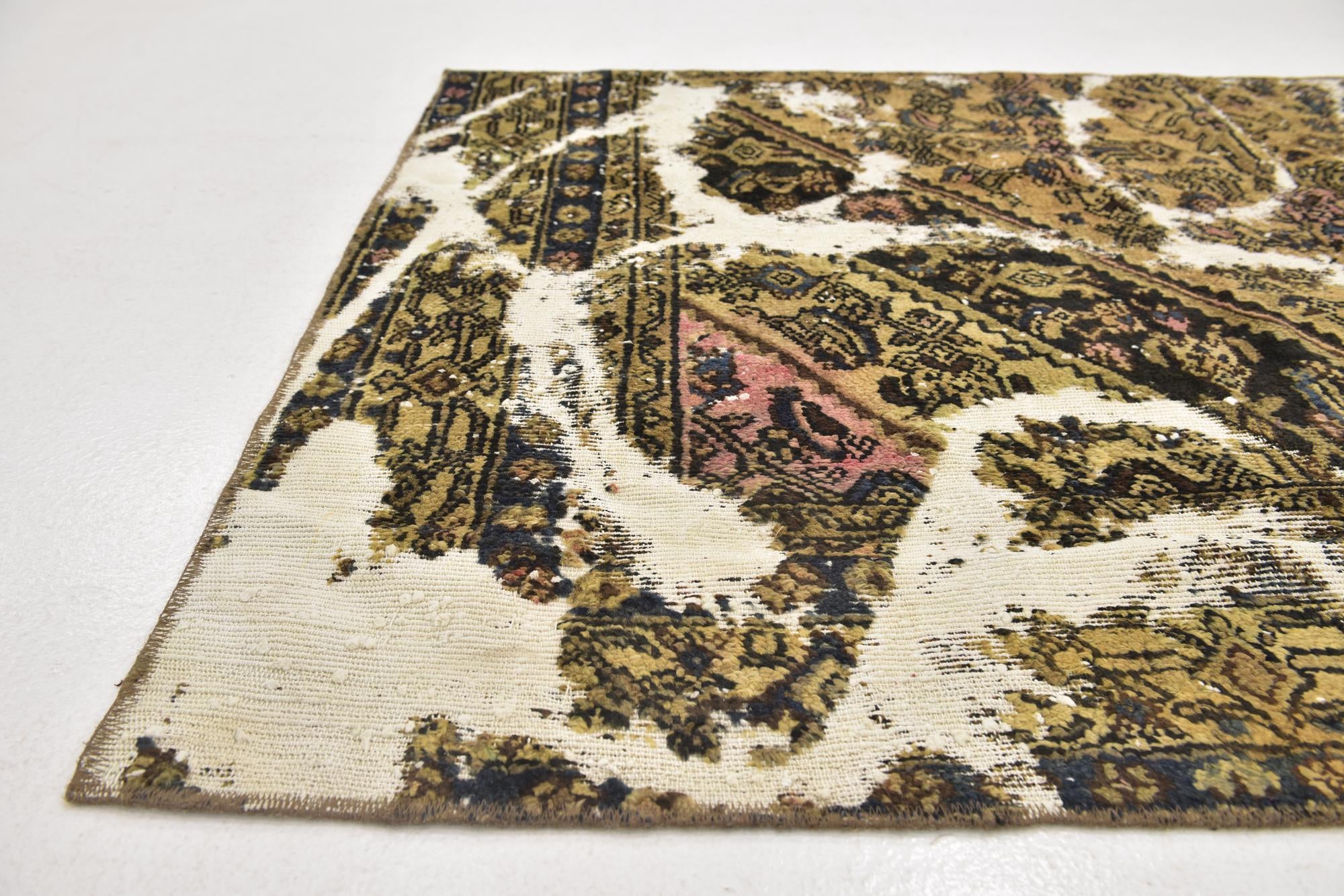 4' x 5' 9 Hand Knotted Ultra Vintage Persian Wool Rug