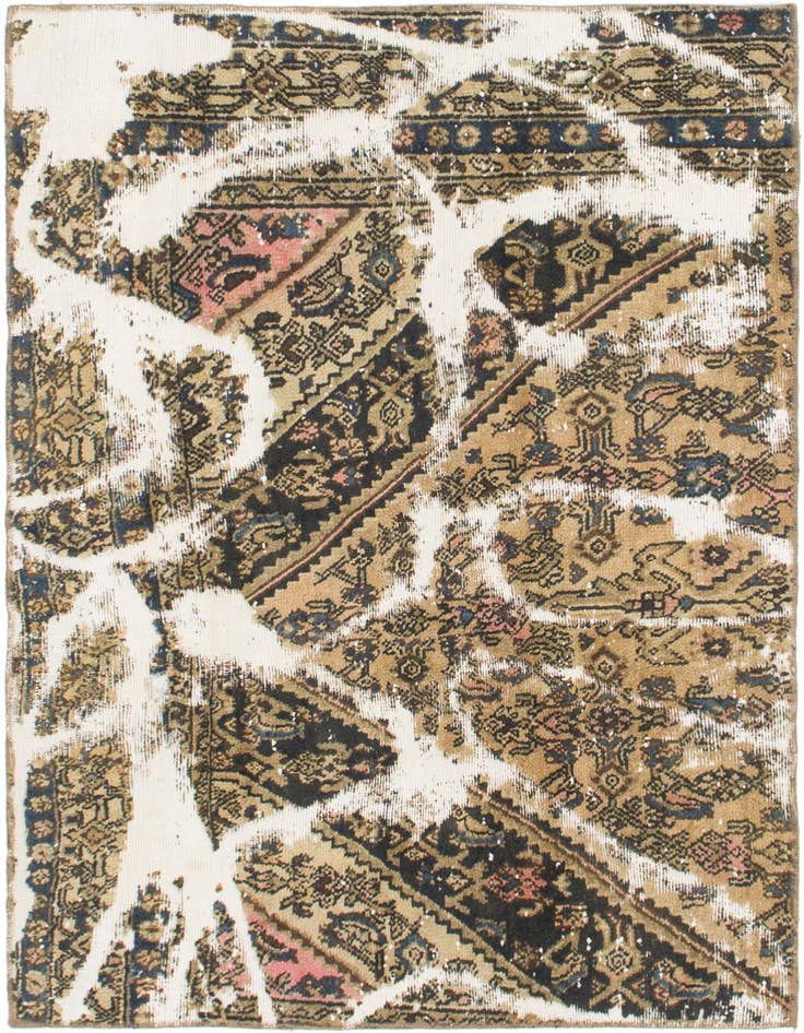 Detail image of 4' x 5' 9 Hand Knotted Ultra Vintage Persian Wool Rug