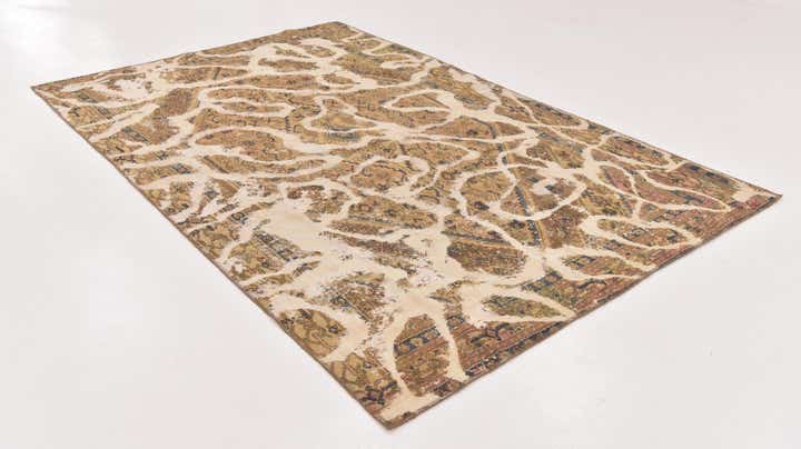 6' x 9' 4 Hand Knotted Ultra Vintage Persian Wool Rug