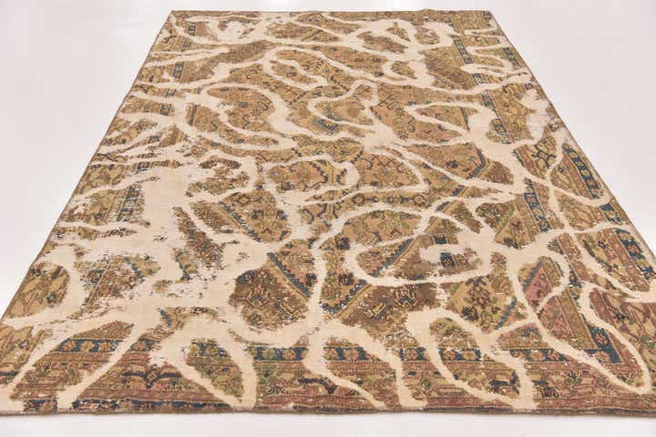 6' x 9' 4 Hand Knotted Ultra Vintage Persian Wool Rug