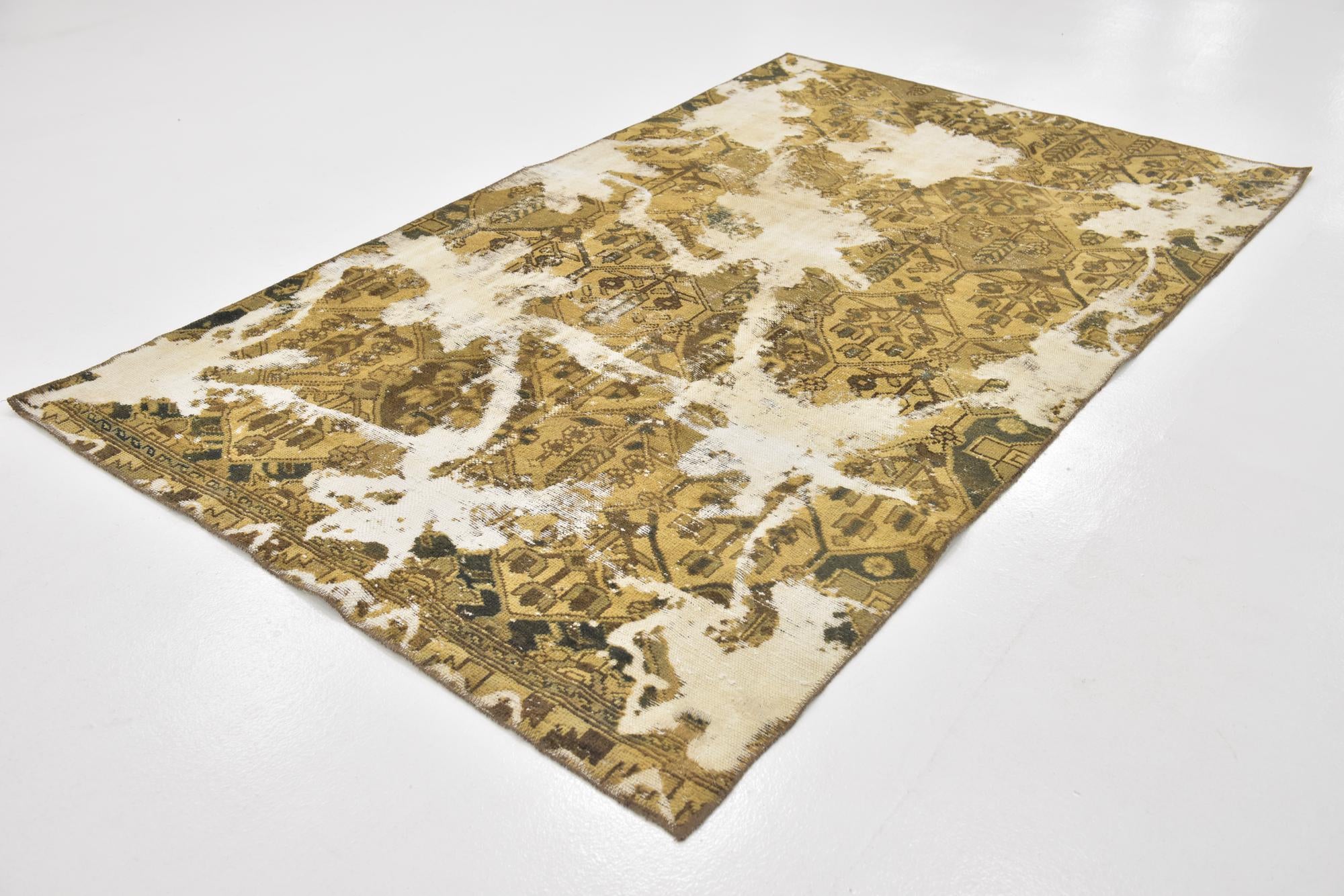 5' x 8' 2 Hand Knotted Ultra Vintage Persian Wool Rug